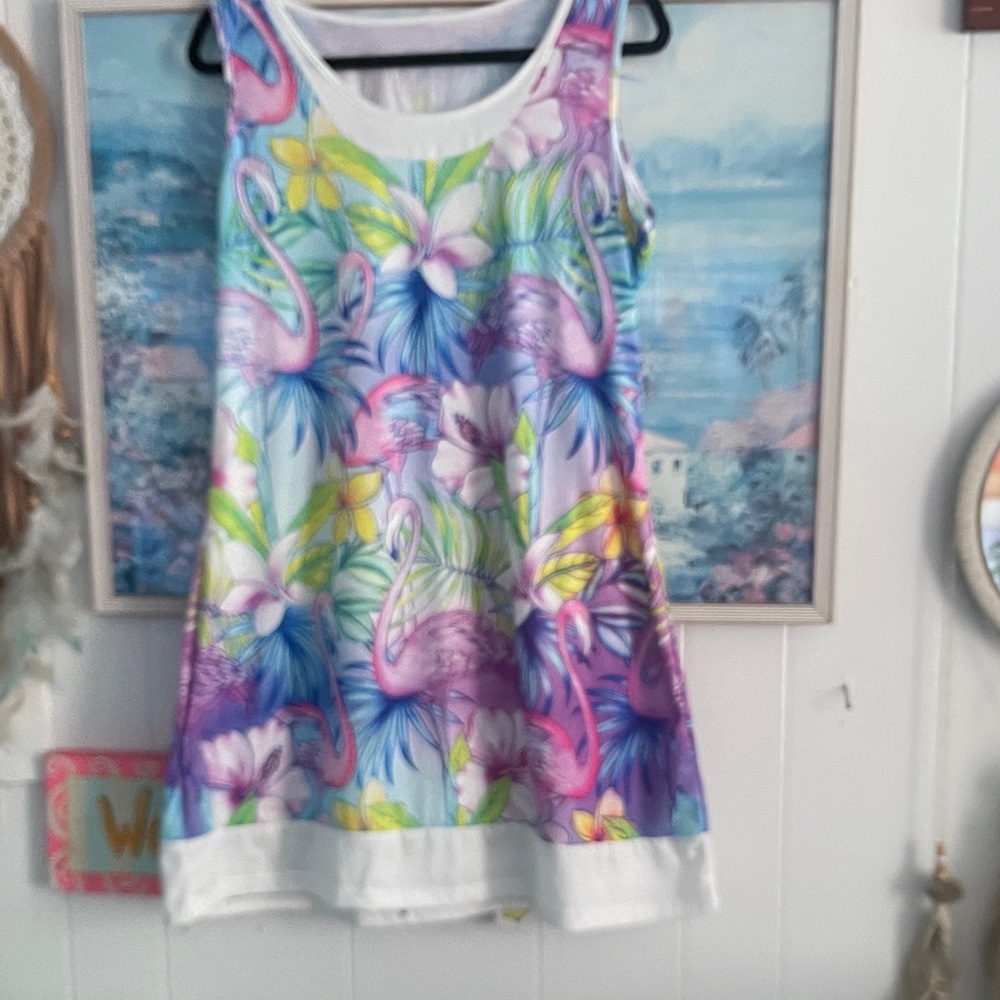 Colorful Flamingo and Floral Dress